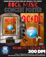 Acdc 3 Music Rock Concert Poster Wall Art