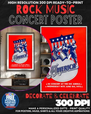 America 1 Music Rock Concert Poster Wall Art