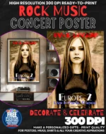 Avril Lavigne 1 Music Rock Concert Poster Wall Art
