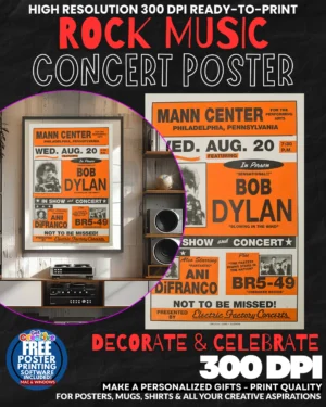 Bob Dylan 3 Music Rock Concert Poster Wall Art