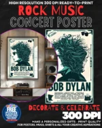 Bob Dylan 5 Music Rock Concert Poster Wall Art