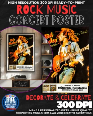 Bob Marley 2 Music Rock Concert Poster Wall Art