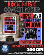 Bon Jovi 4 Music Rock Concert Poster Wall Art