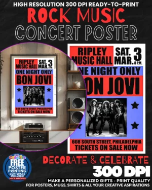 Bon Jovi 4 Music Rock Concert Poster Wall Art
