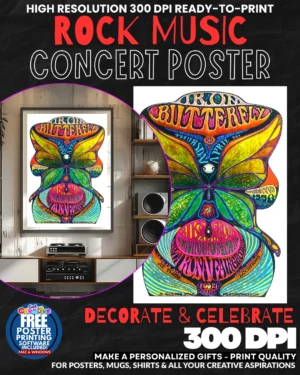 Butterfly 1 Music Rock Concert Poster Wall Art