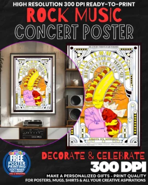 Cactas Flame Grooves 10 Music Rock Concert Poster Wall Art