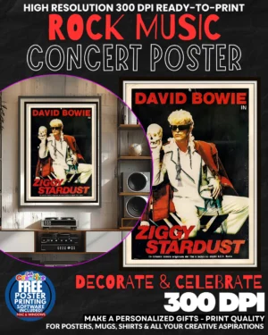 David Bowie 1 Music Rock Concert Poster Wall Art