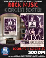 David Bowie 5 Music Rock Concert Poster Wall Art