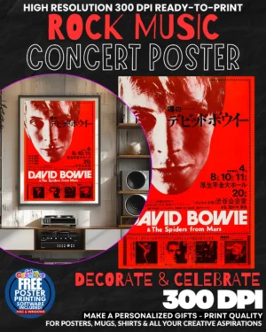 David Bowie 6 Music Rock Concert Poster Wall Art