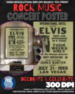 Elvis 3 Music Rock Concert Poster Wall Art