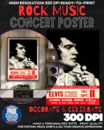 Elvis 5 Music Rock Concert Poster Wall Art