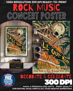 Fall Out Boy 1 Music Rock Concert Poster Wall Art