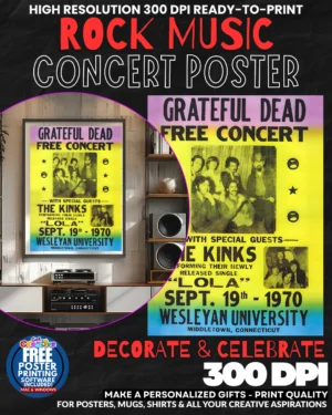 Grateful Dead 1 Music Rock Concert Poster Wall Art