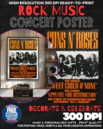 Gun N Roses 5 Music Rock Concert Poster Wall Art