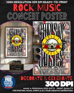 Guns N Roses 9 Music Rock Concert Poster Wall Art