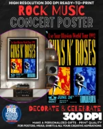 Guns N Roses 4 Music Rock Concert Poster Wall Art