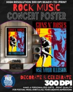 Guns N Roses 5 Music Rock Concert Poster Wall Art