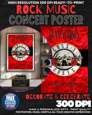 Guns N Roses 10 Music Rock Concert Poster Wall Art