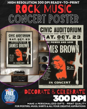 James Brown 3 Music Rock Concert Poster Wall Art