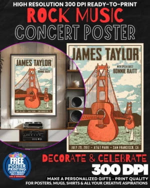 James Taylor 1 Music Rock Concert Poster Wall Art
