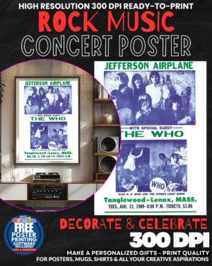 Jefferson Airplance   The Who Music Rock Concert Poster Wall Art