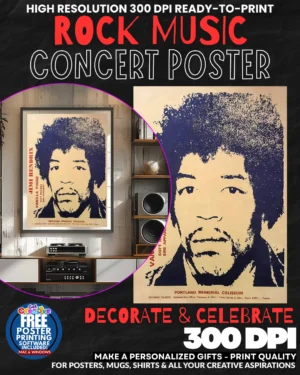 Jimi Hendrix 4 Music Rock Concert Poster Wall Art