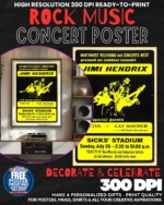 Jimi Hendrix 7 Music Rock Concert Poster Wall Art