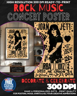 Joan Jett 2 Music Rock Concert Poster Wall Art