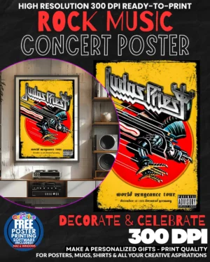 Judas Priest 5 Music Rock Concert Poster Wall Art
