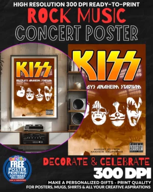 Kiss 5 Music Rock Concert Poster Wall Art