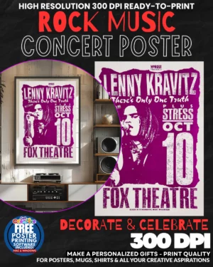 Lenny Kravitz 1 Music Rock Concert Poster Wall Art
