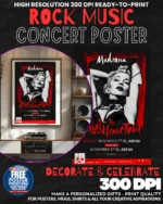 Madonna 2 Music Rock Concert Poster Wall Art
