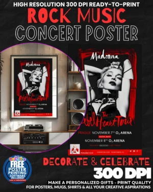 Madonna 2 Music Rock Concert Poster Wall Art