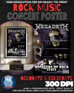 Megadeth 3 Music Rock Concert Poster Wall Art