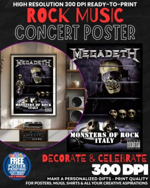 Megadeth 3 Music Rock Concert Poster Wall Art