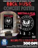 Metallica 2 Music Rock Concert Poster Wall Art