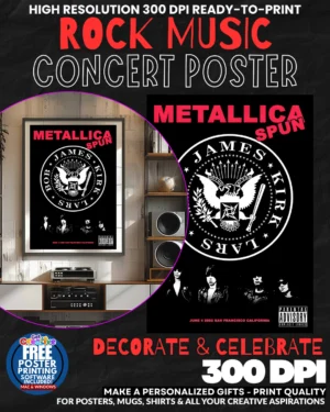 Metallica 2 Music Rock Concert Poster Wall Art
