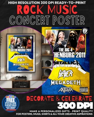 Metallica 4 Music Rock Concert Poster Wall Art