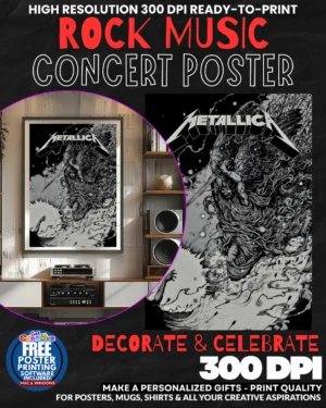 Metallica 30 Music Rock Concert Poster Wall Art