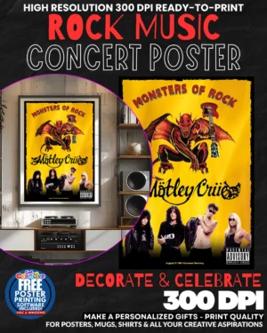 Motle Crue 2 Music Rock Concert Poster Wall Art
