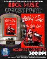 Motley Crue 3 Music Rock Concert Poster Wall Art
