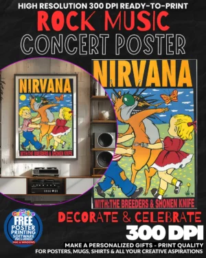 Nirvana 5 Music Rock Concert Poster Wall Art