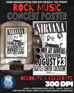 Nirvana 24 Music Rock Concert Poster Wall Art