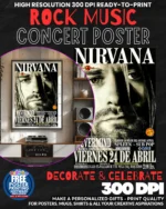 Nirvana 25 Music Rock Concert Poster Wall Art
