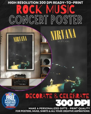 Nirvana 33 Music Rock Concert Poster Wall Art