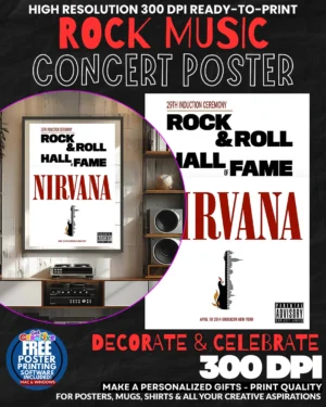 Nirvana 34 Music Rock Concert Poster Wall Art