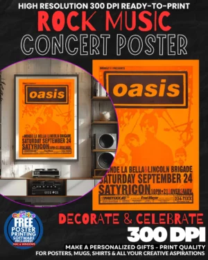 Oasis 1 Music Rock Concert Poster Wall Art