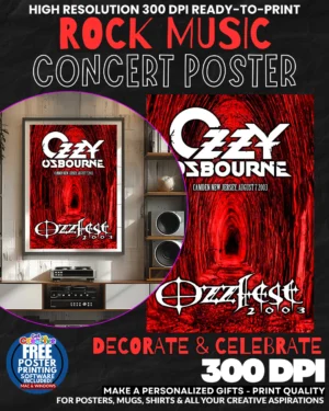 Ozzy Ozbourne 1 Music Rock Concert Poster Wall Art