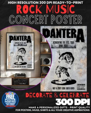 Pantera 3 Music Rock Concert Poster Wall Art