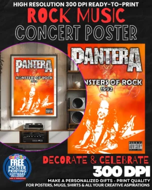 Pantera 5 Music Rock Concert Poster Wall Art